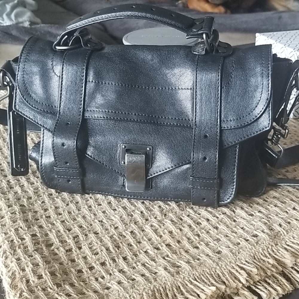 PS1 Tiny Black Leather Satchel